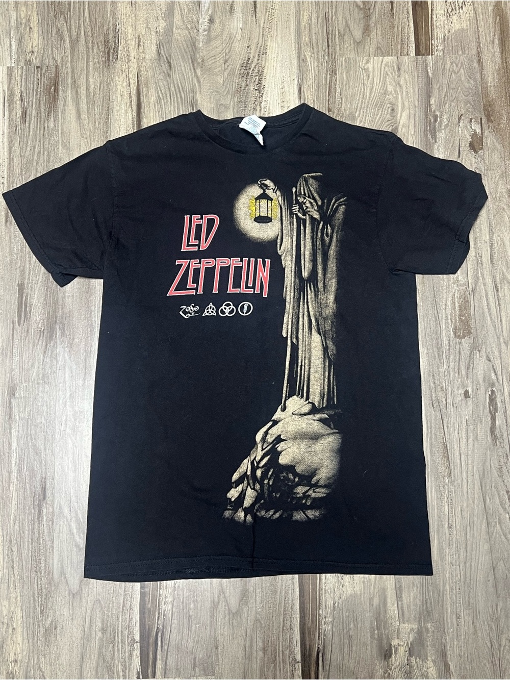 Vintage Led Zeppelin The Hermit Shirt Y2K Delta Pro Weight Black Band Tee Medium